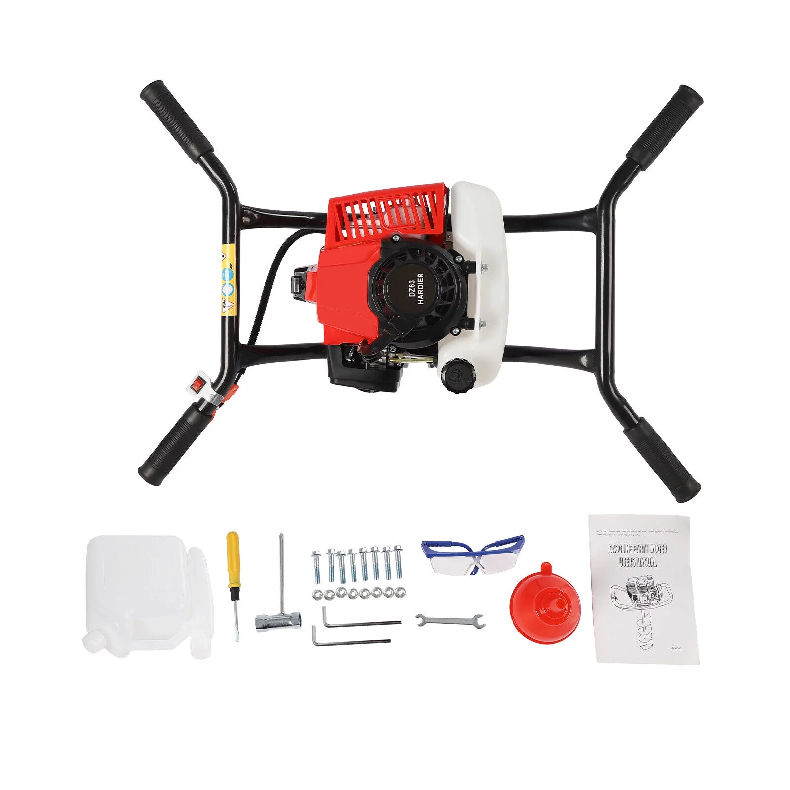 DENSET 2 Stroke 3HP Gas Power Post Hole Digger Honda Engine with 8-inch Auger 7500rpm