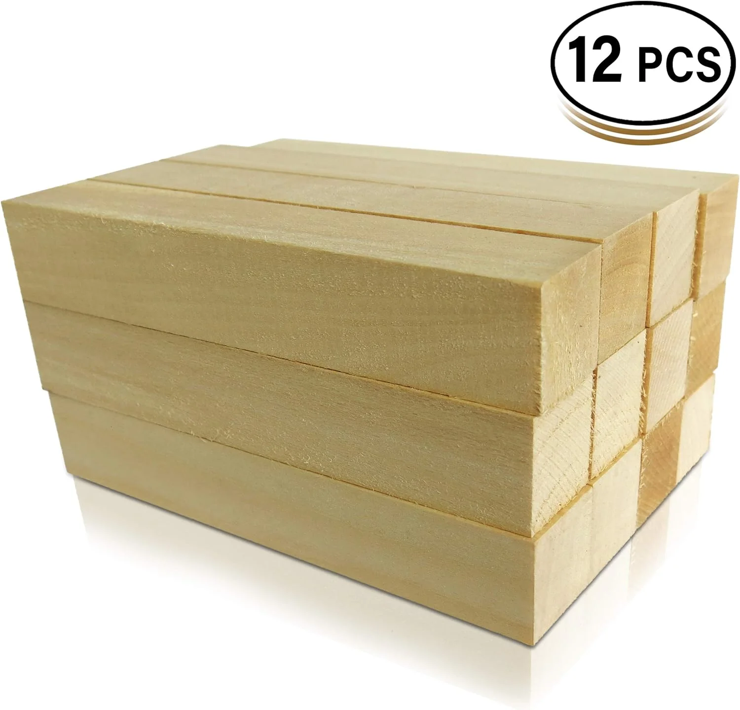 12 Pack Basswood Blocks 4 X 1 X 1 Inches Premium Soft Wood Blocks For Carving And Whittling