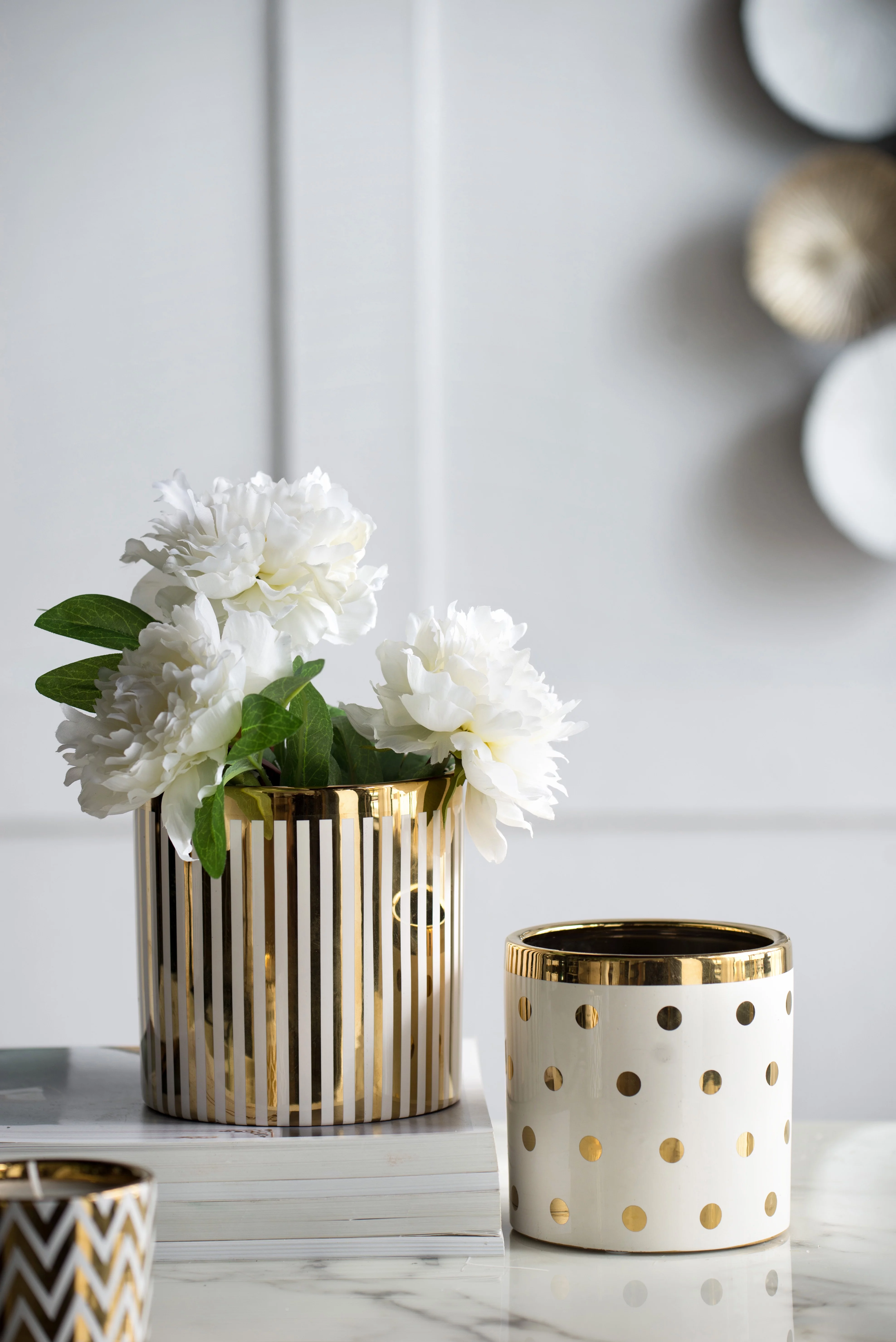 Set of 3 Navya Golden Dots Pot/Planter D5x5