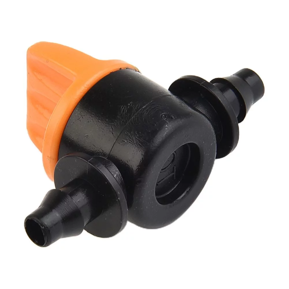 Cumbed 20Pcs Mini Valve For 4/7mm Hose Irrigation Barbed Water Flow Control Valve
