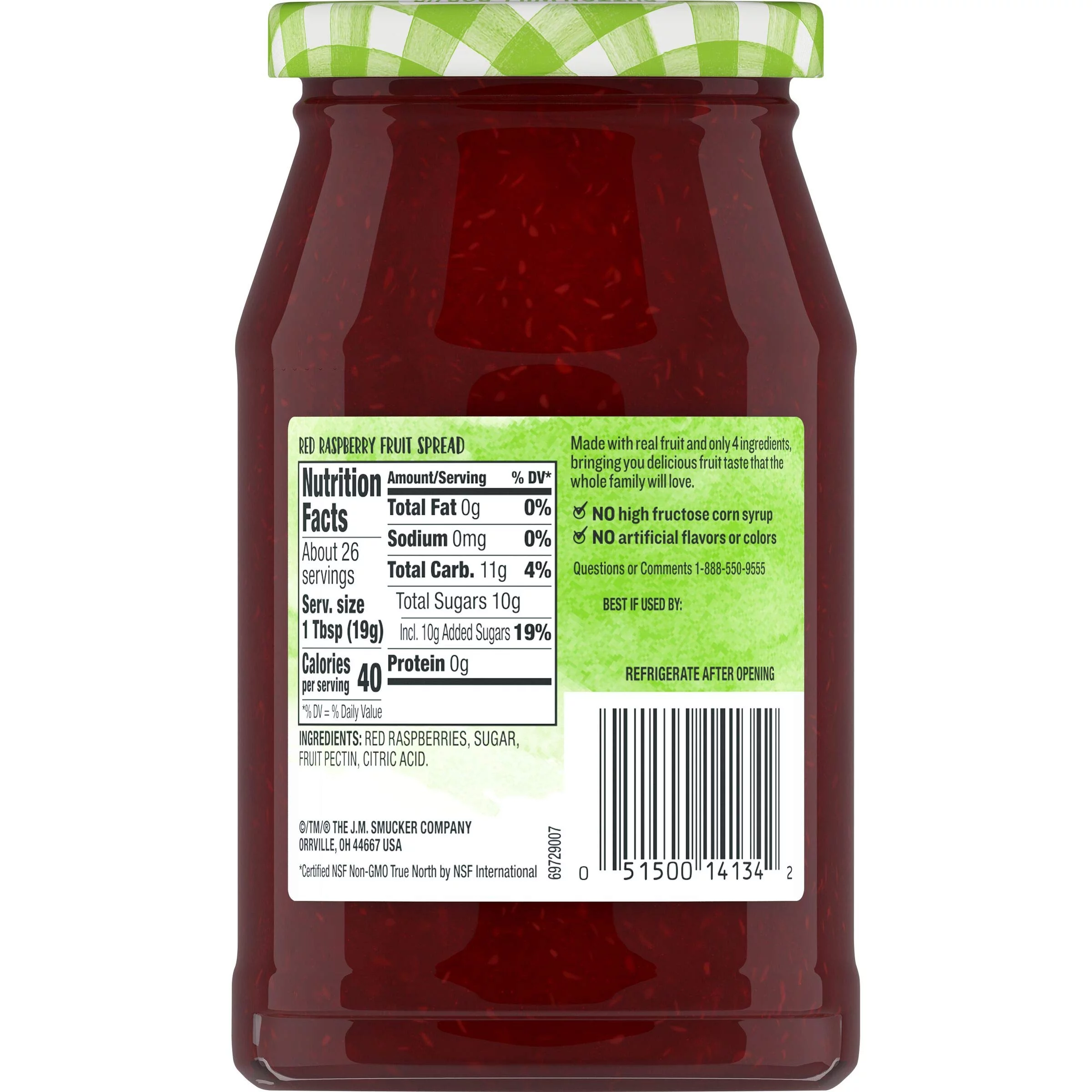 Smucker,S Natural Fruit Spread, Red Raspberry, 17.25 Oz