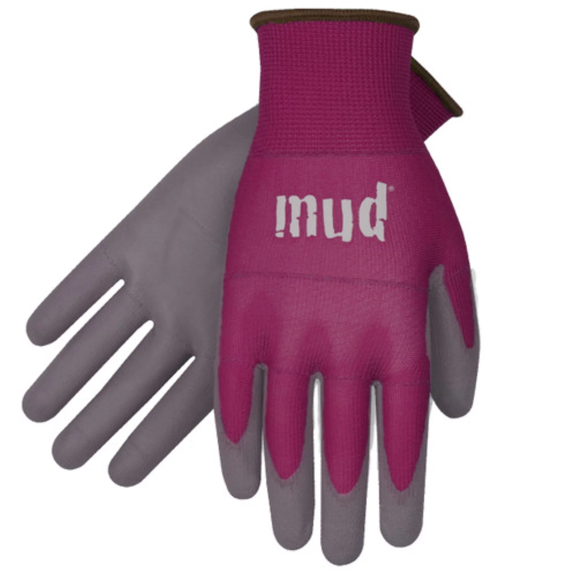Mud Smart Mud Polyurethane Coated Palm Gloves, Raspberry, Large