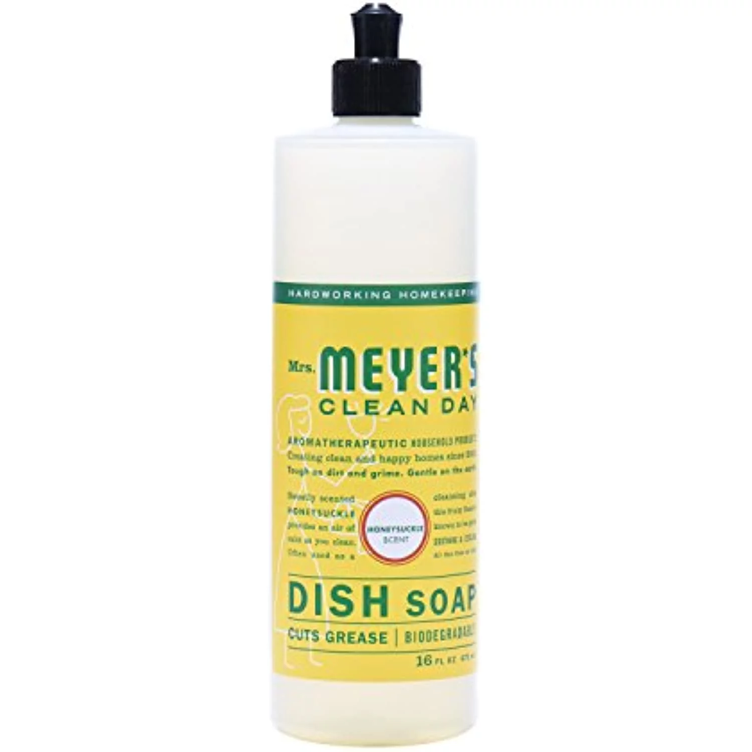 Mrs. Meyers Clean Day Dish Soap, Honeysuckle, 16 Ounce (Pack Of 3)