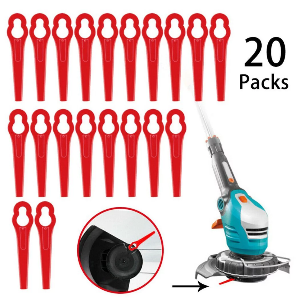 20 Pcs Plastic Blades for Einhell Akku GE-CT 18 Li Cordless Grass Trimmer