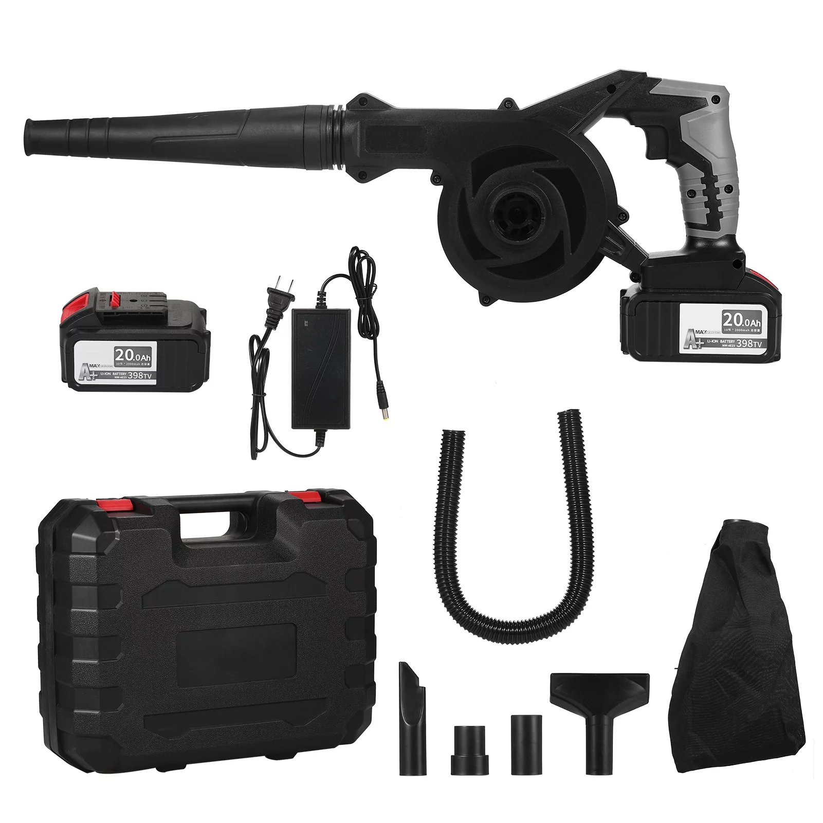 moobody Cordless Blower 21V 4.0A 2 in 1 Sweeper and Vacuum Electric Air Blower Computer Cleaner Garden Tool Kit with Suction Hose