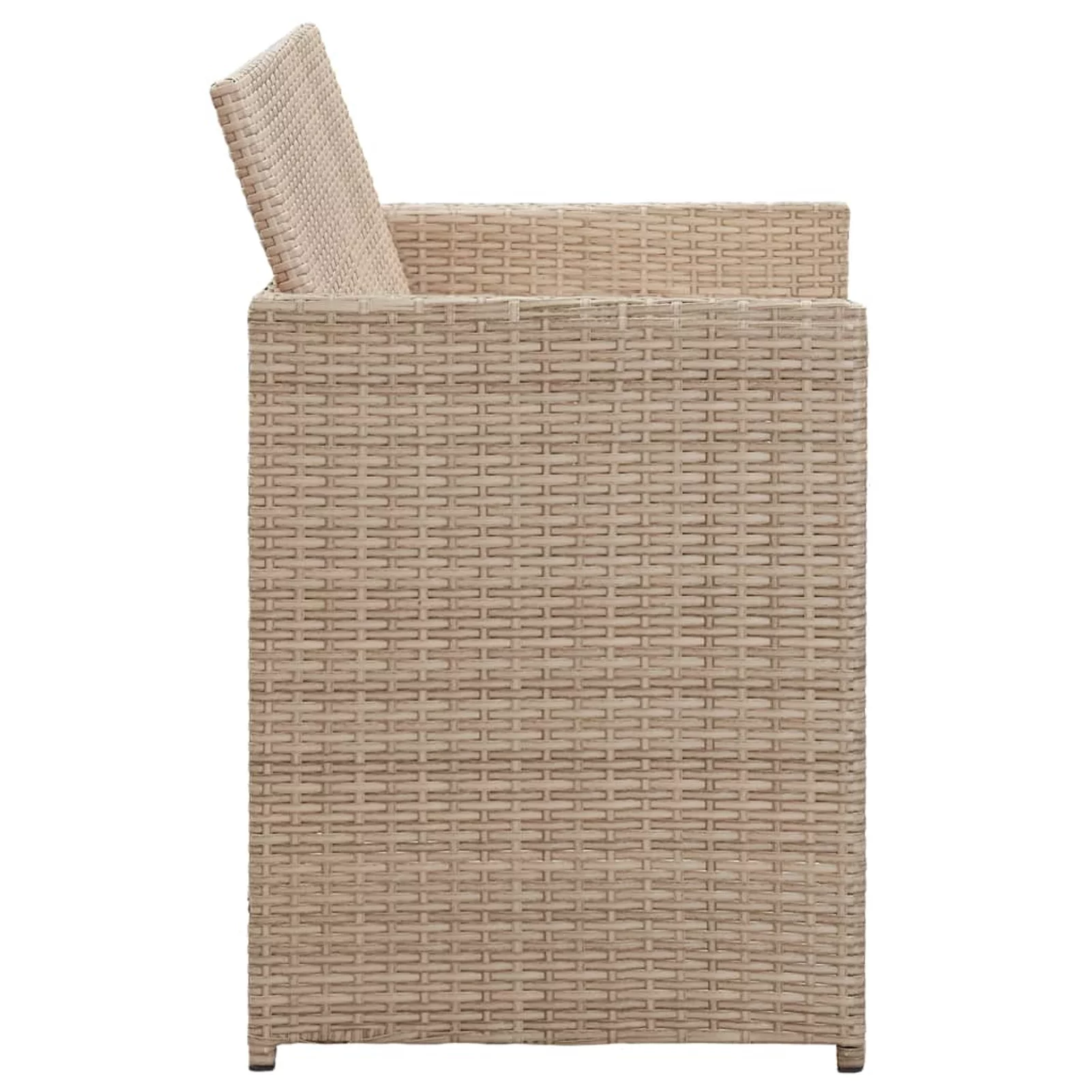 Walmeck 2 Seater Patio Sofa with Cushions Beige Poly Rattan