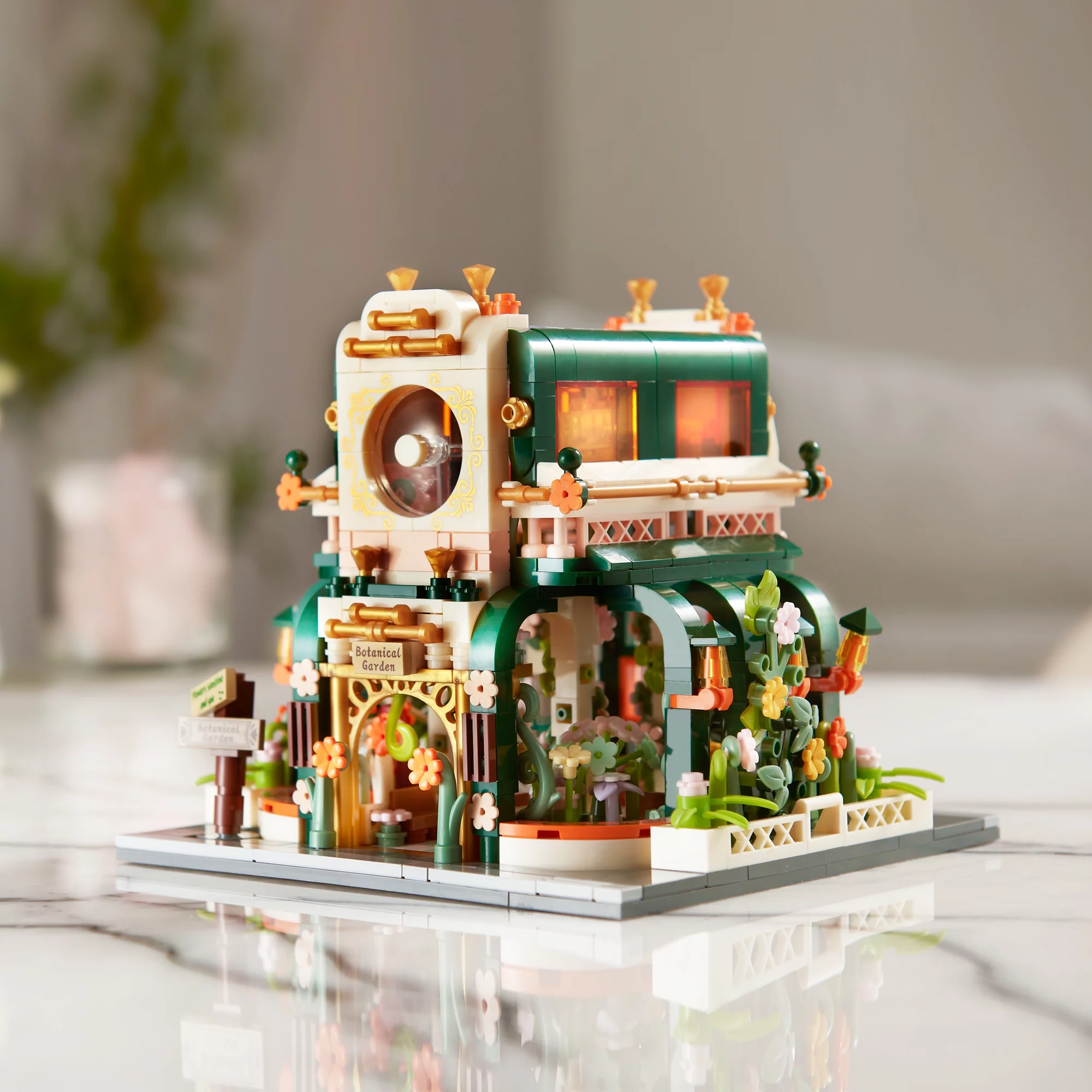 MACTANO House Building Block Set Greenhouse Flower House Building Kit Gift for Children Multi Color