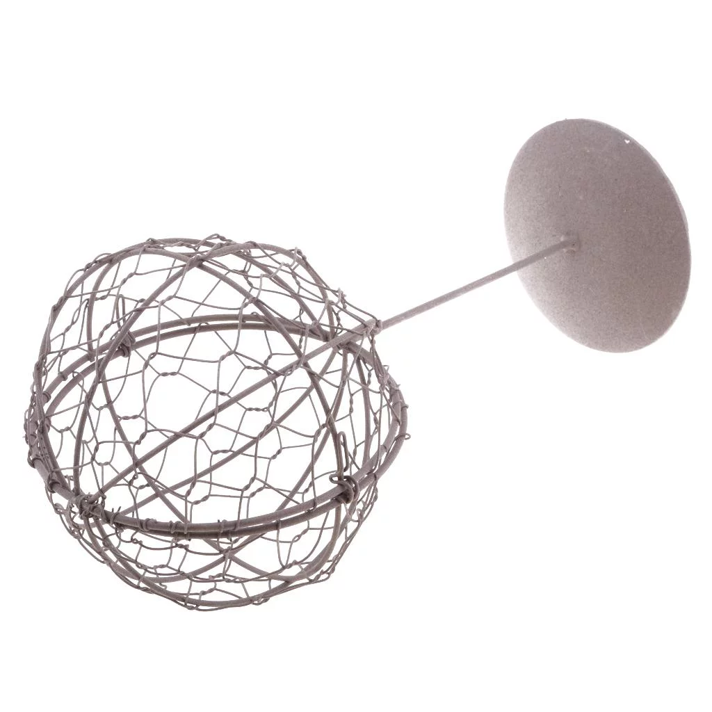 26cm Iron Wire Wreath Frame Succulent Pot Plant Holder , Ball Shape with Stand