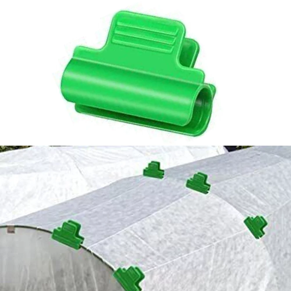 50PCS Greenhouse Clamps Plastic Cover Netting Tunnel Film Hoop Clips Garden