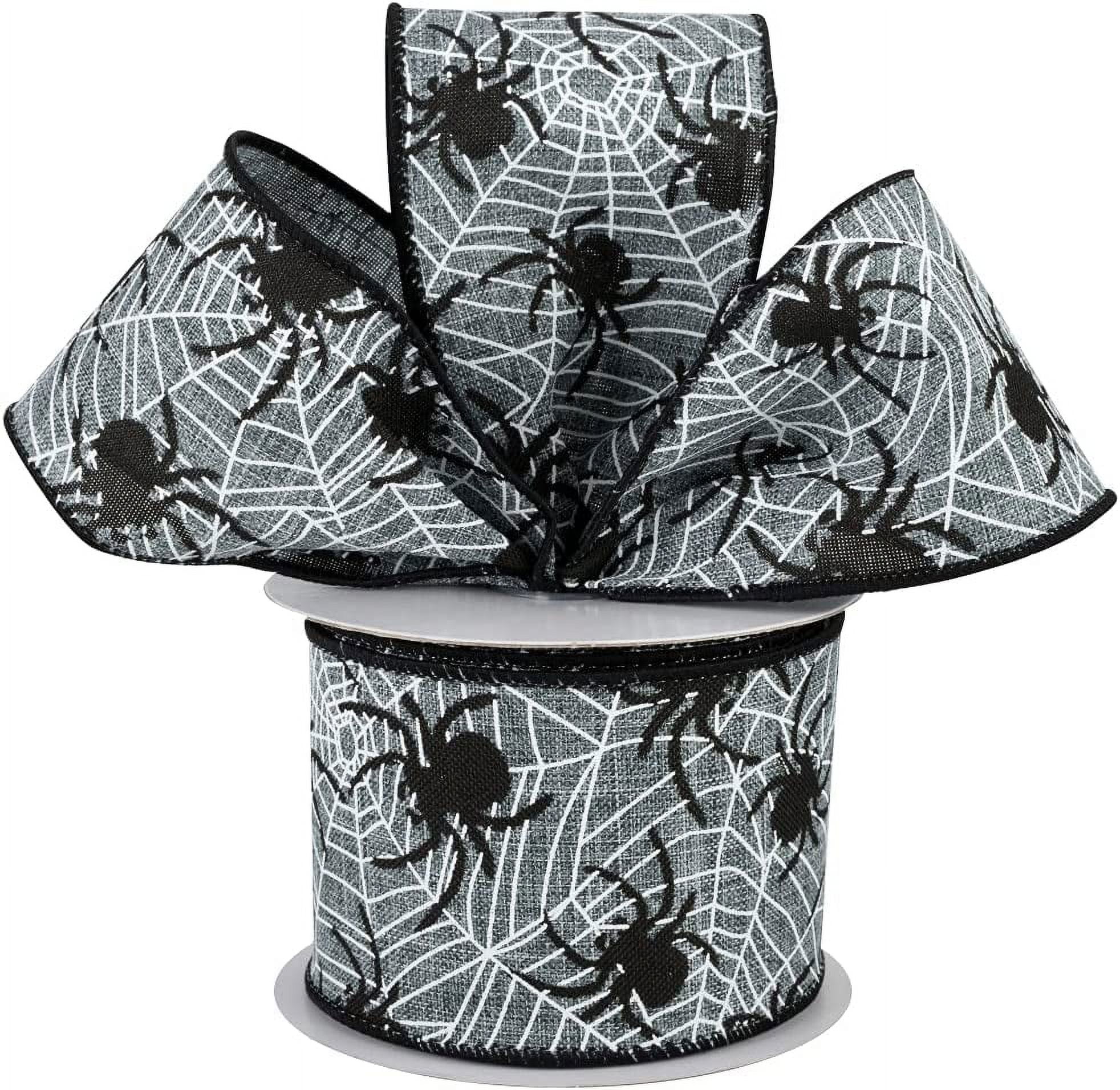 Spider Nest Halloween Wired Ribbon - 2 1/2
