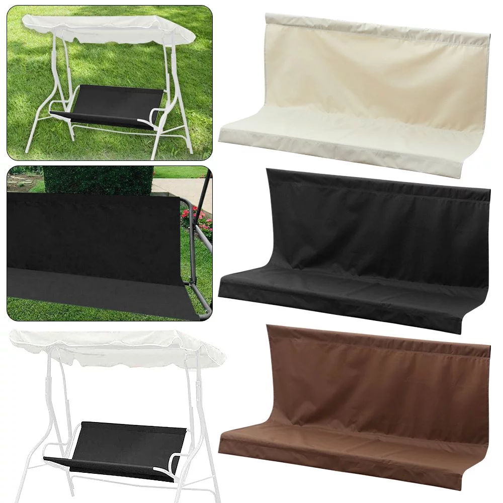 2/3 Seater Replacement Patio Garden Backrest Guard Bench Seat Cover Swing Chair Covers Hammock Shield BLACK 138CM X 50CM X 50 CM