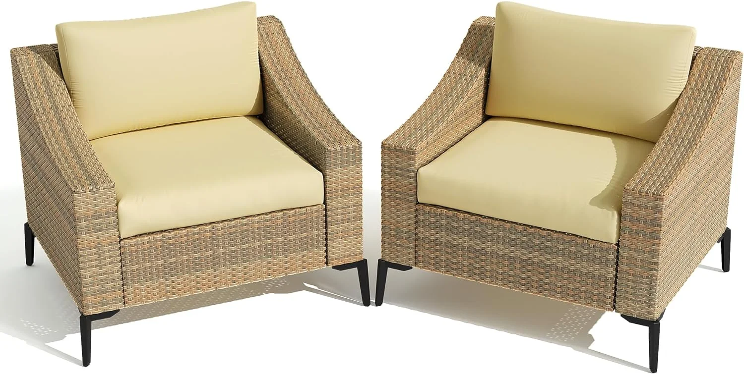 Dina 4 Pieces Patio Furniture Set  PE Rattan Sectional L-Shaped Sofa for Patio Backyard Poolside Porch  Wicker Conversation Set with Coffee Table & Cushions  Detachable Lounger - Grey