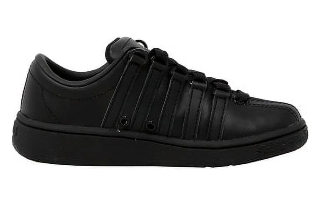 K-Swiss Little Kids Classic LX Black/Black Leather Shoes