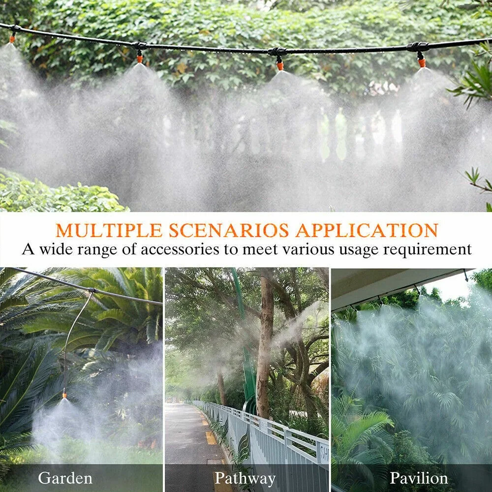 100FT Drip Irrigation System Plant Lawn Garden Watering Hose Spray Sprinkler Set