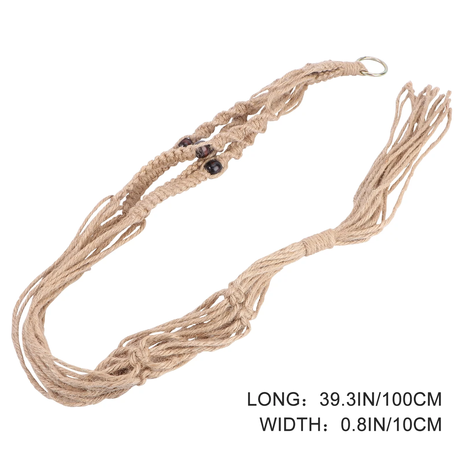 OUNONA 100cm Plant Hanger Jute Large 4 Leg Heavy Duty Indoor Kitchen Ceiling Outside Deck Porch Outside Yard