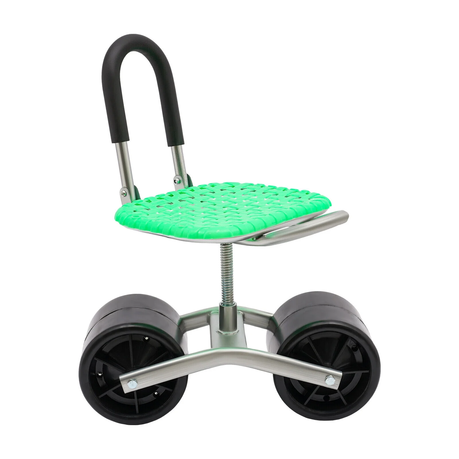 Height Adjust 360° Rotates Gardening Seats w/2 Rolling Wheels Stool Kneeling Pad