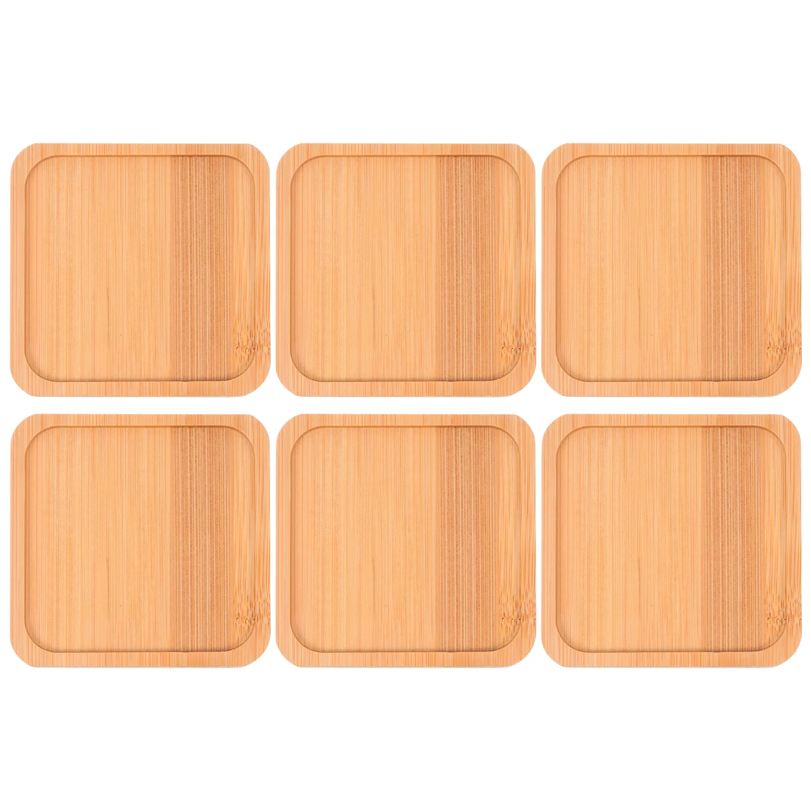 Gongxipen 6pcs Creative Plant Pot Trays Delicate Flower Pot Trays Beautiful Bamboo Trays