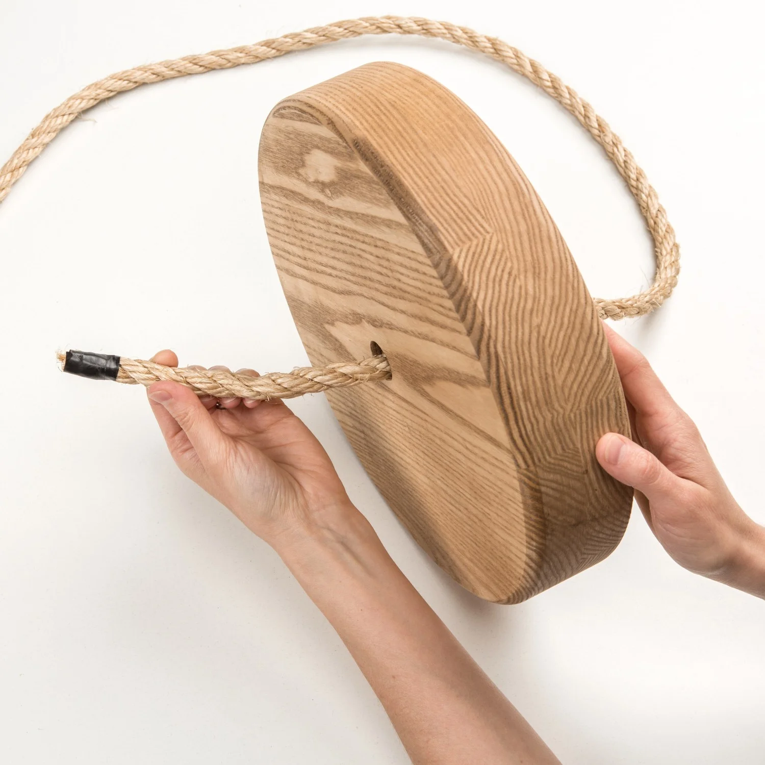 Lehman's Old-Fashioned Hand Crafted Round Ash Wood Outdoor Play Tree Swing