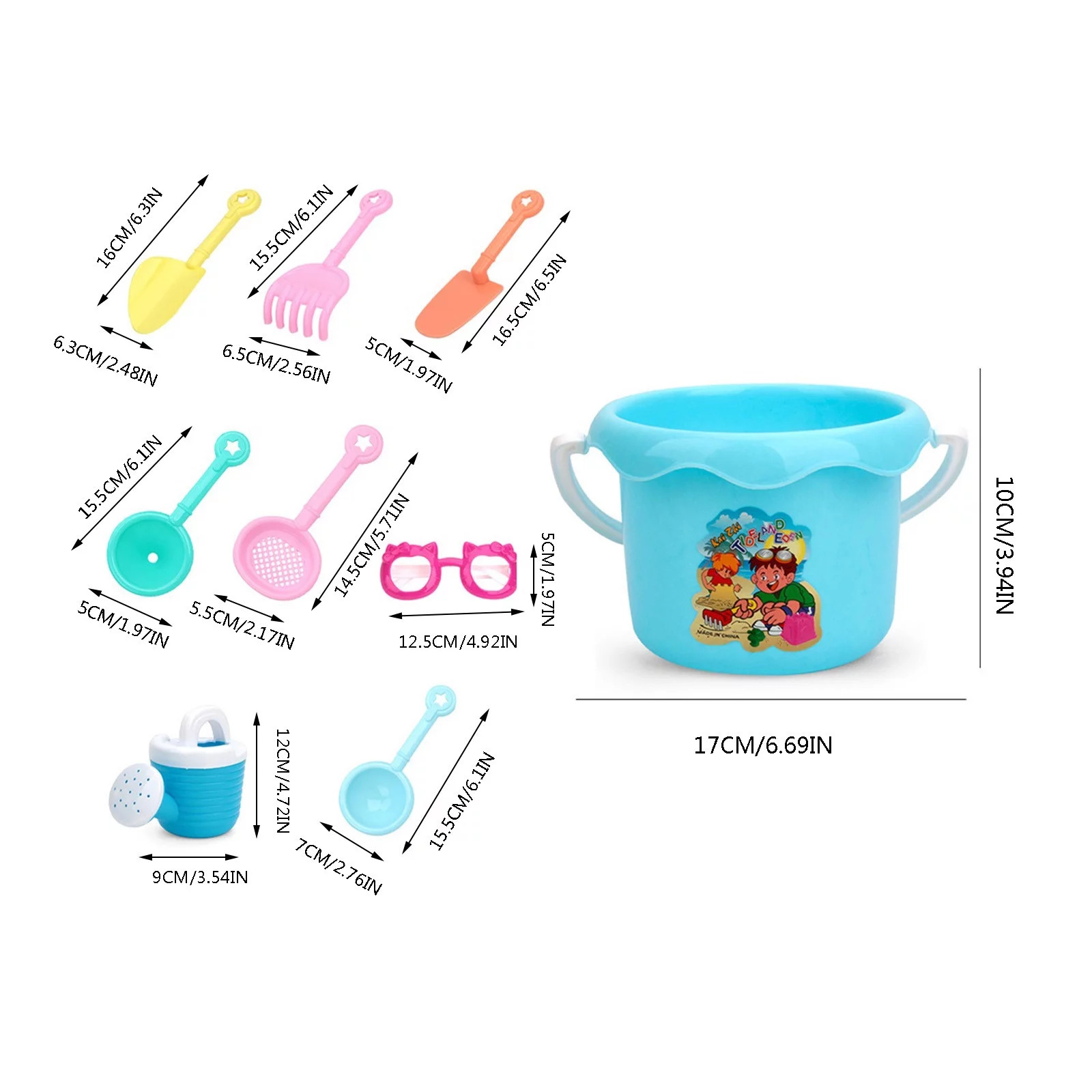 FHKOEGHS Beach Buckets Metal Beach Children's Toy Castle Bucket Shovel Spade Tool Toy