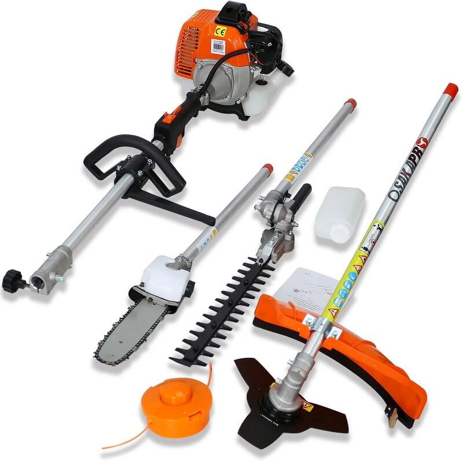 4 in 1 Trimming Tool, 52CC 2-Cycle Garden Tool System w/ Gas Pole Saw, Hedge Trimmer, Brush Cutter