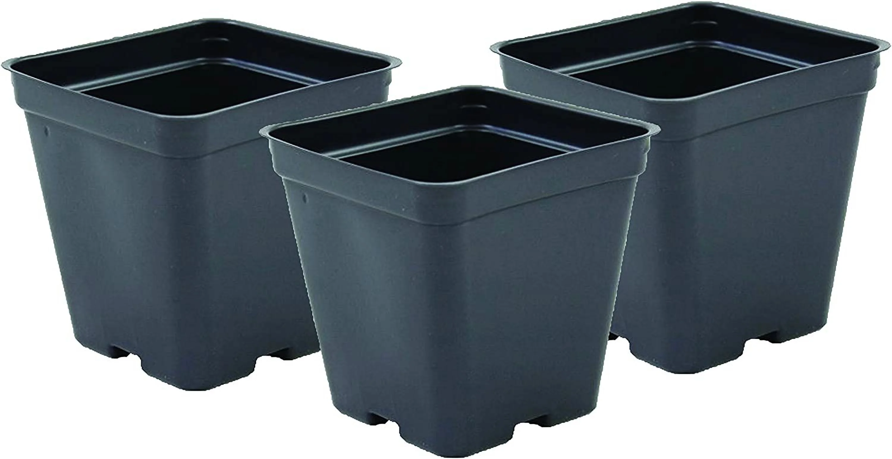 Grower's Solution Square Greenhouse Pots 3.5 inch x 3.5 inch- Black - Plastic - Deep - 200 Pack