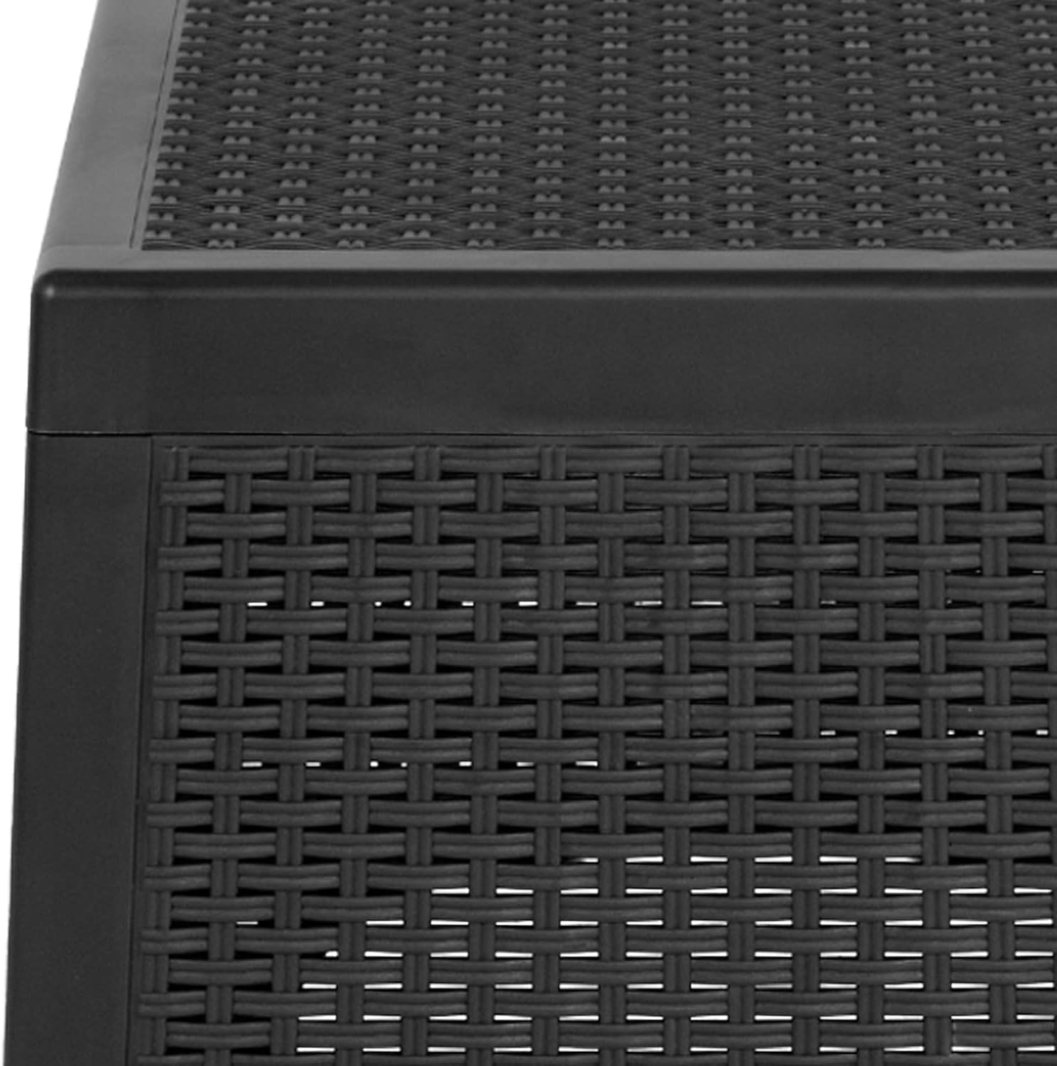 YANRUI Seneca Dark Gray Faux Rattan Plastic Chair Set with Matching Side Table