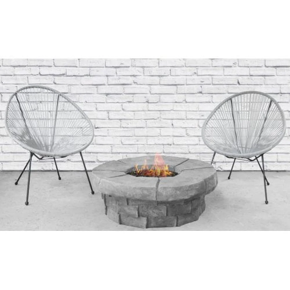 Living Source International Acapulco Steel Fire Pit Table