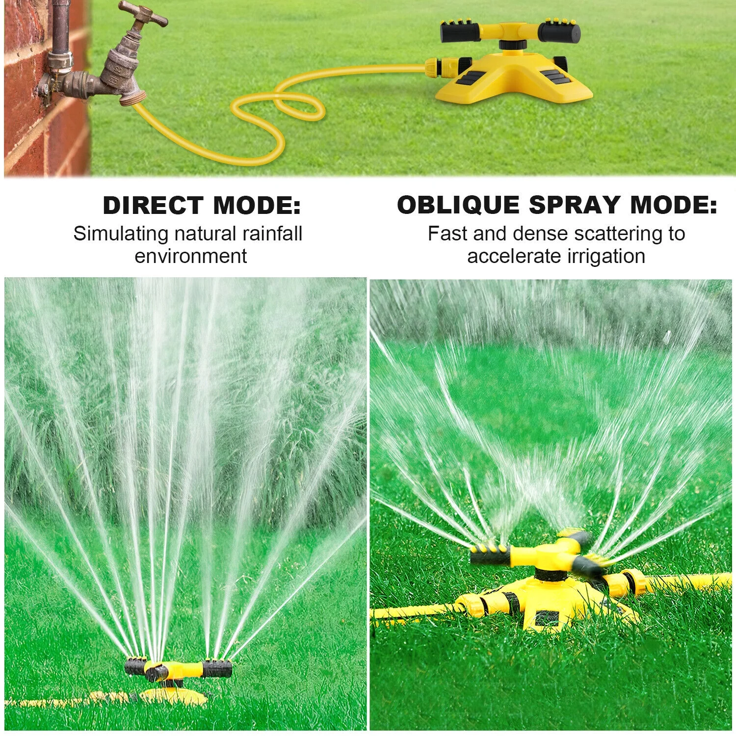 360° Auto Irrigation System Rotating Lawn Sprinkler for Garden Patio Spray Grass