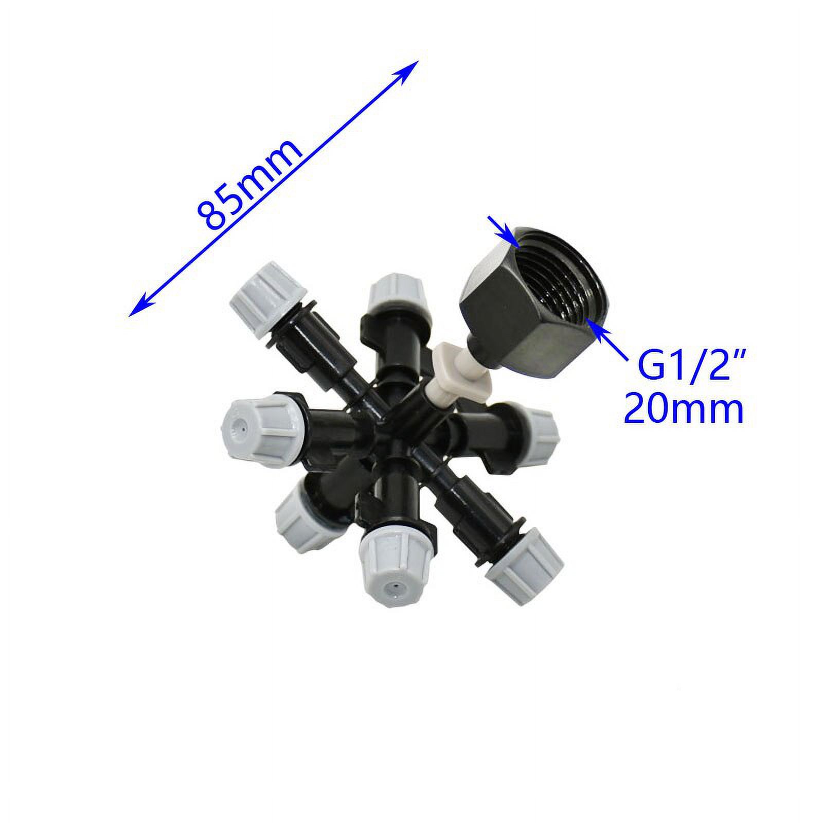 Female 1/2 Atomization 5-way 7-way Grey Nozzle  Misting Fog Sprinklers Garden Irrigation  Agriculture Watering Cooling 20set