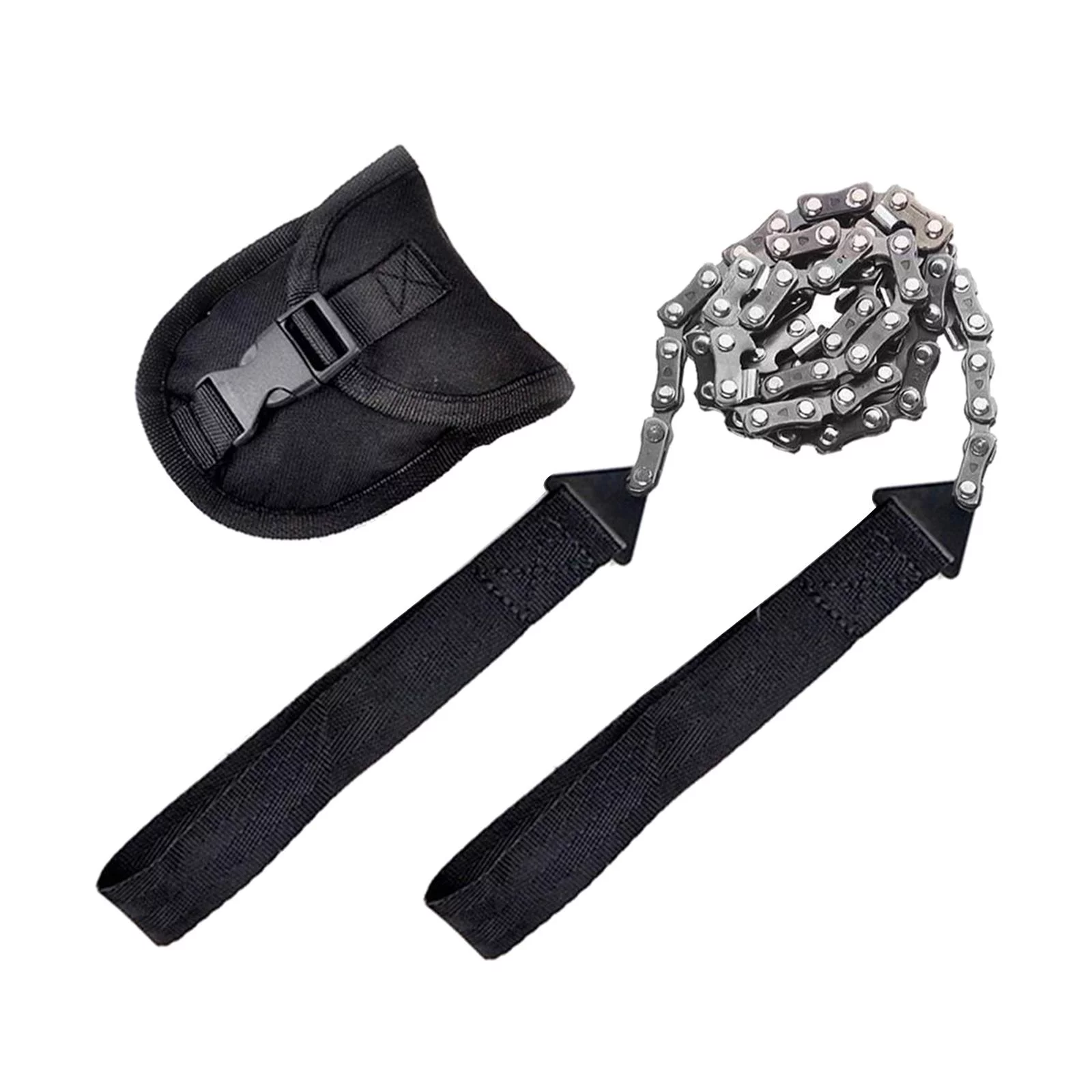 with Strap Handles, Double Folding & Tree Cutting Cutter Outdoor Survival Gear - Black