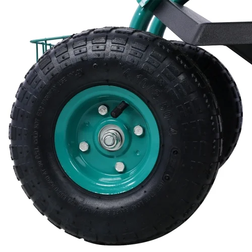 ACETEK 360 Swivel Seat,Rolling Garden Scooter Garden Cart Seat with Wheels and Tool Tray, Green