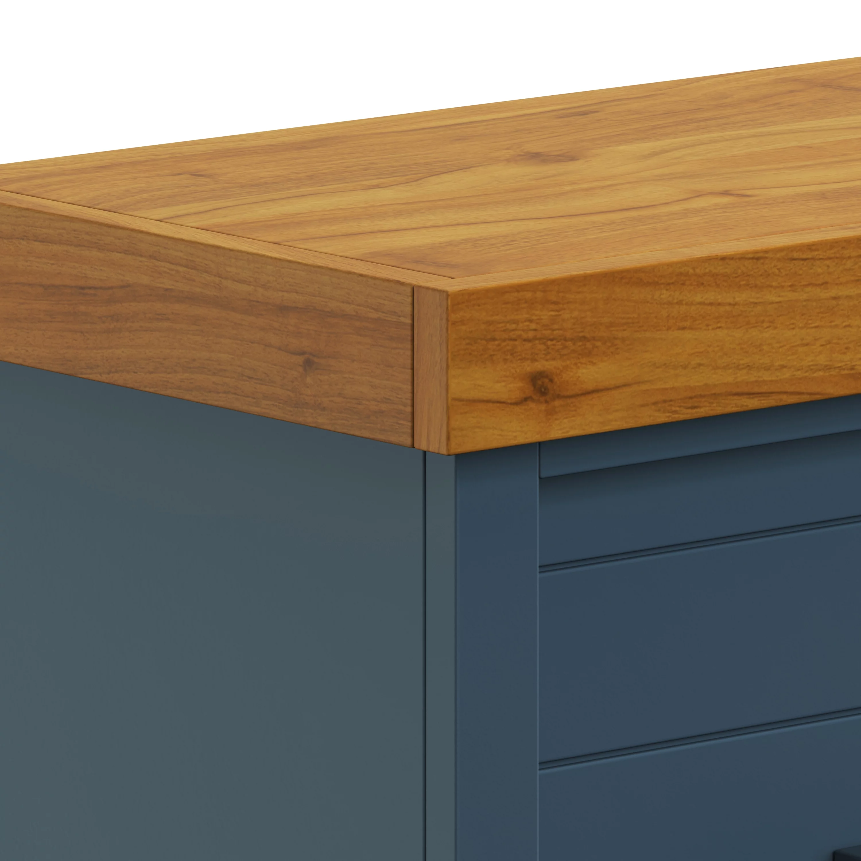 DeeHome Bridgevine Home Washington 48 inch Fireplace with Mantel, Blue Denim and Whiskey Finish