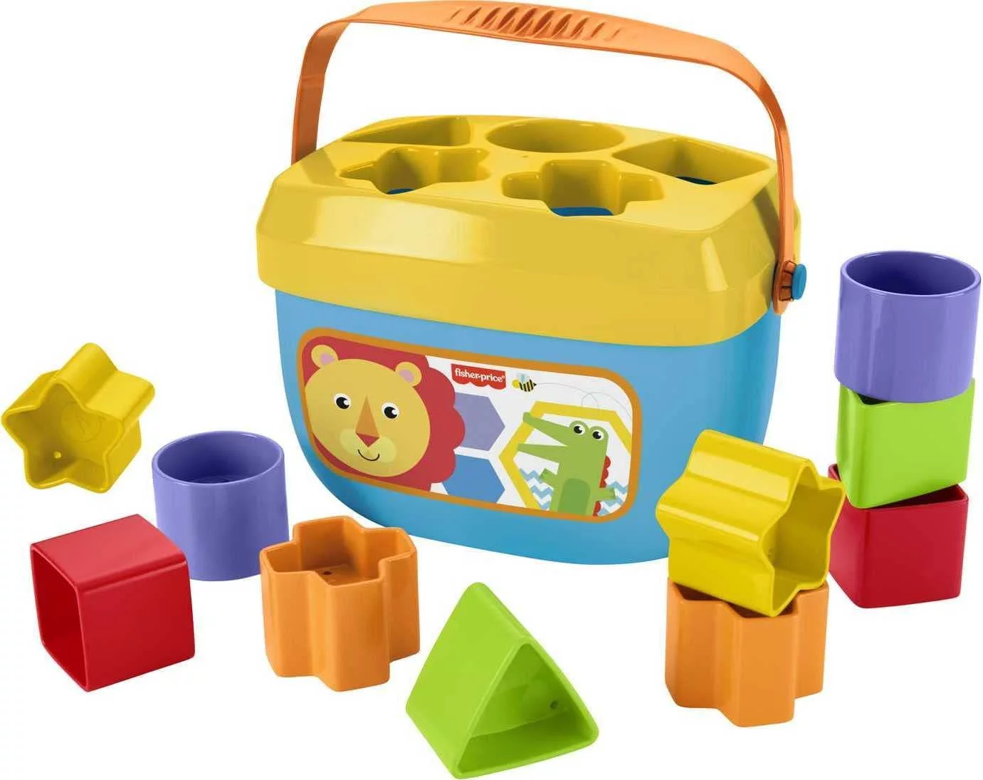 LAVINYA Baby Toy Gift Set with Rock-a-Stack Ring Stacking Toy and Baby’s First Blocks Set, Frustration-Free Packaging