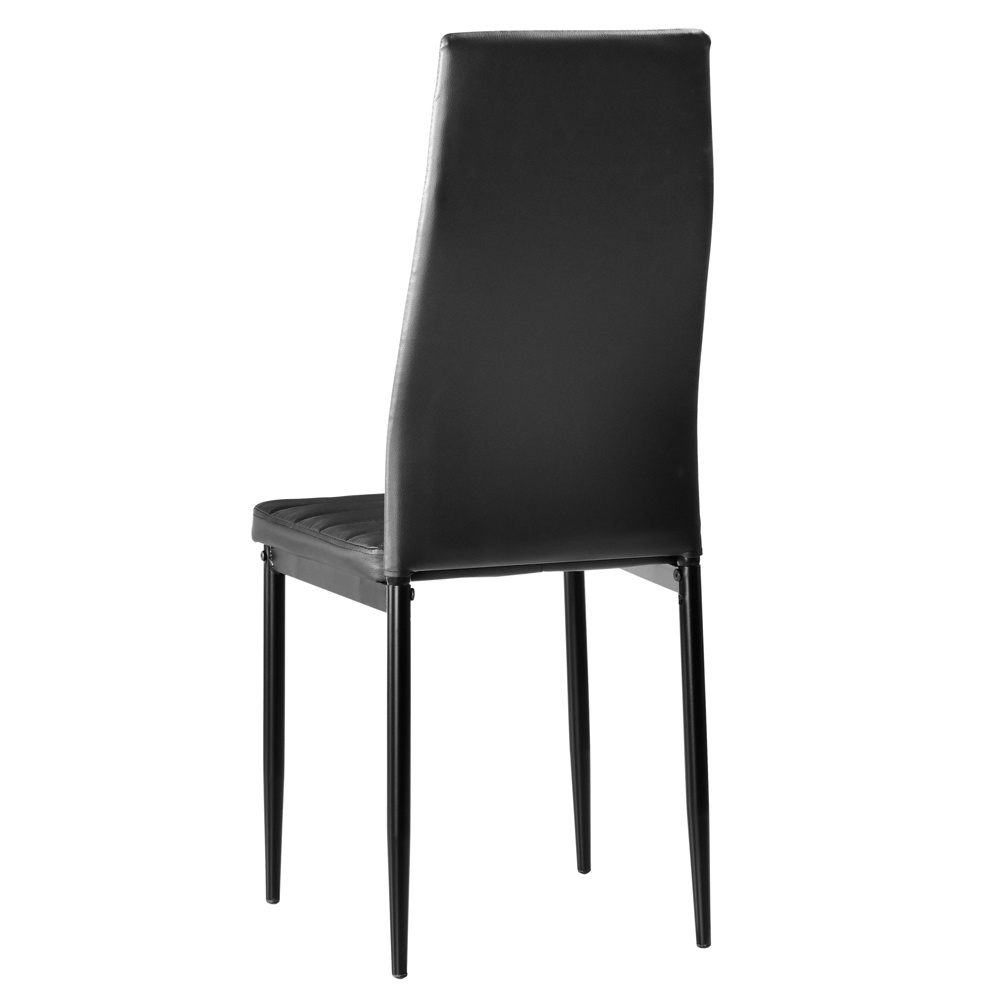 YAHAOLHGD Dining Chairs Assembled Stripping Texture High Backrest Black 6pcs