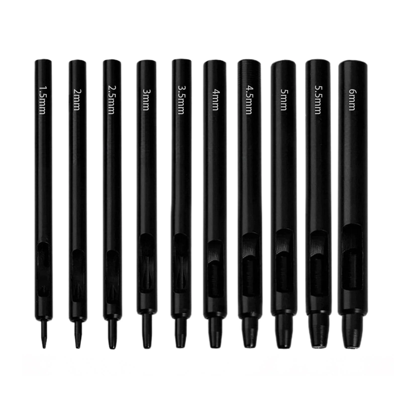 S SERENABLE 10Pcs Leather Hole Punch Round Hollow Punch Hole Cutter Home Decoration 1.5mm-6mm Hole Puncher for Leather Straps Card Making