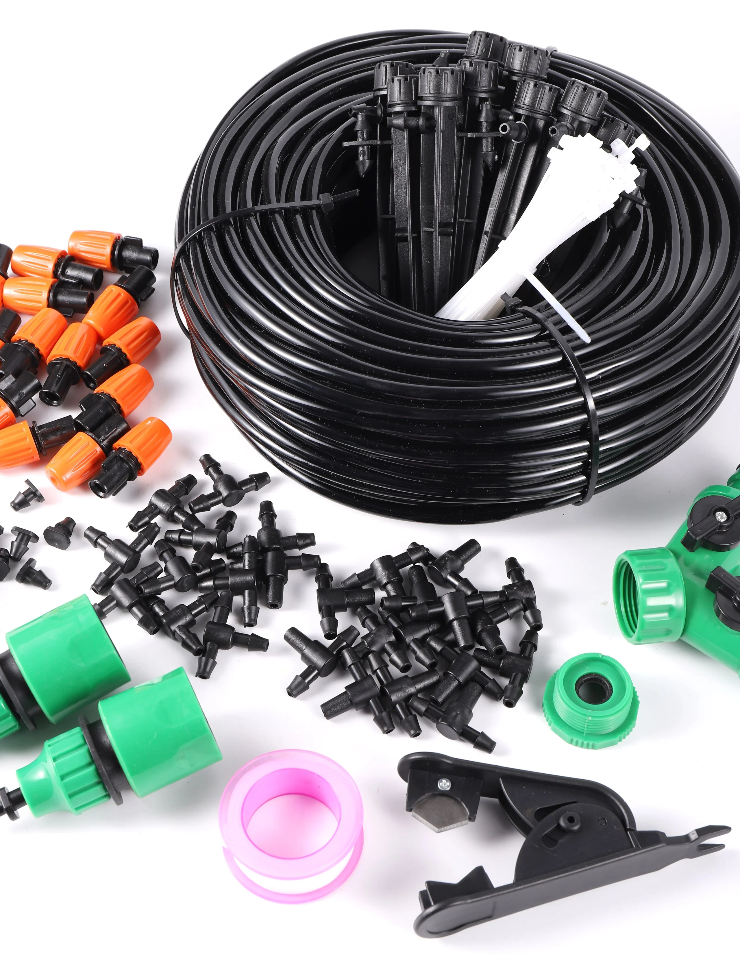 Garden Irrigation Misting System Sprayer Kit Cooling Dust Removal Atomized Landscaping Nozzle Kit  5/10/15/20/25m 4/7mm Hose