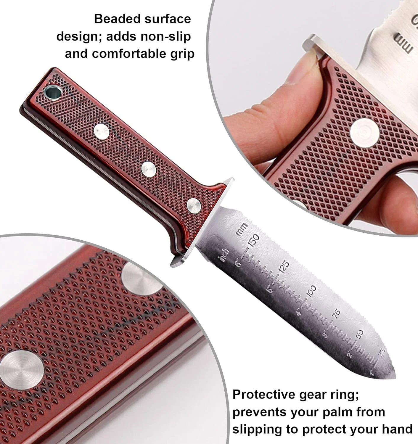 AKAKD Hori Hori Garden Knife Tool - Stainless Gardening knife With Sheath Soil Knife Weeding Knife Yes Garden Digging Gifts for Gardeners 2PACK