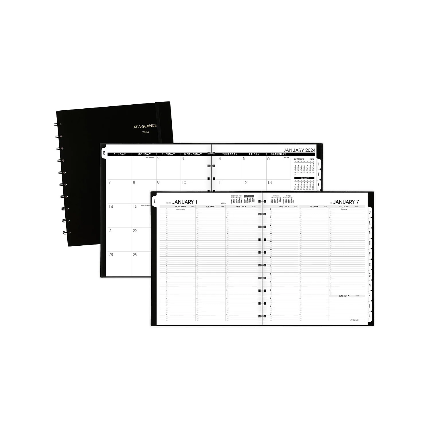 AT-A-GLANCE Move-A-Page 2024 Weekly Monthly Appointment Book Planner Black Large
