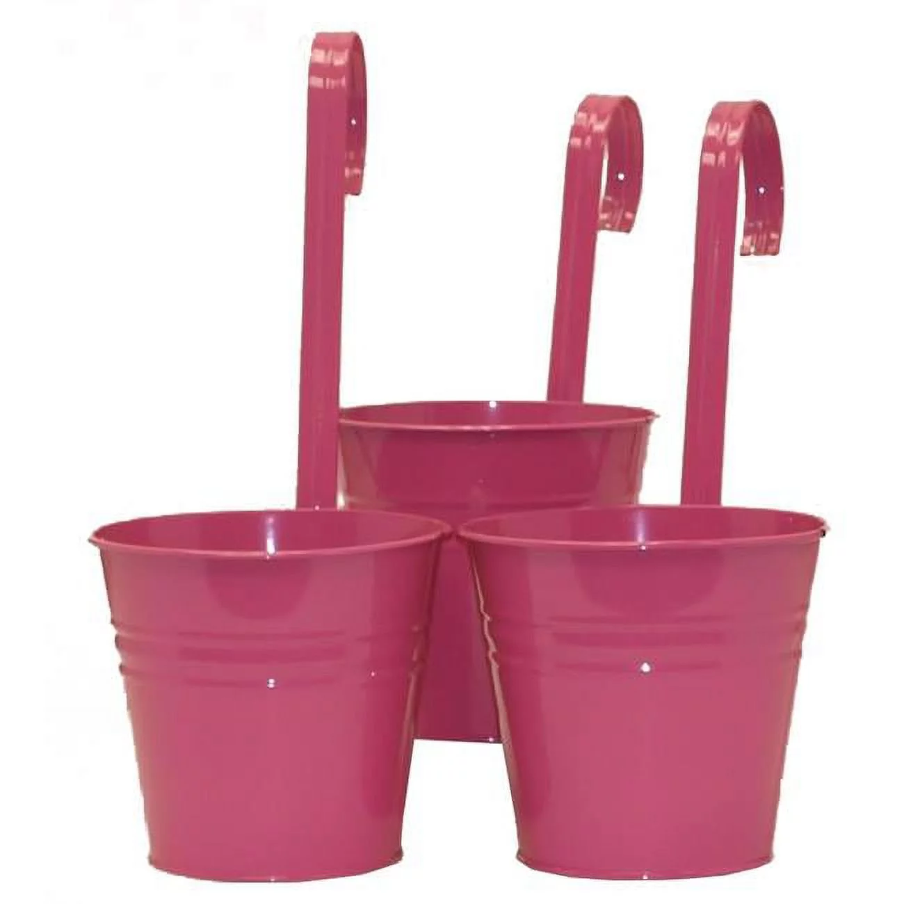 8535E HPK S-3 7 in. dia. Enameled Galvanized Planter, HotPink