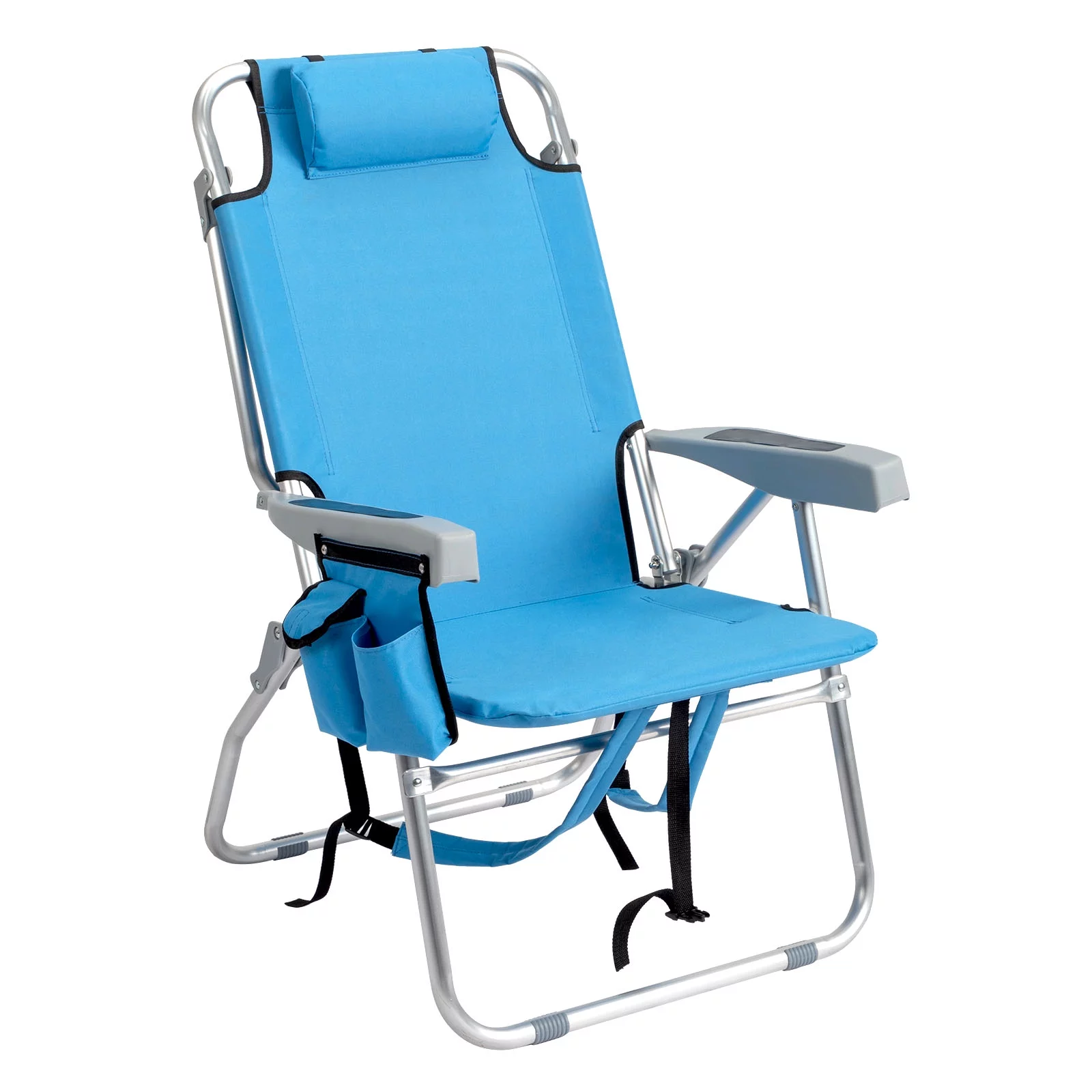 Beach Chair Blue 63*70*99cm Heightened Oxford Cloth Aluminum Tube, Holds 100kg