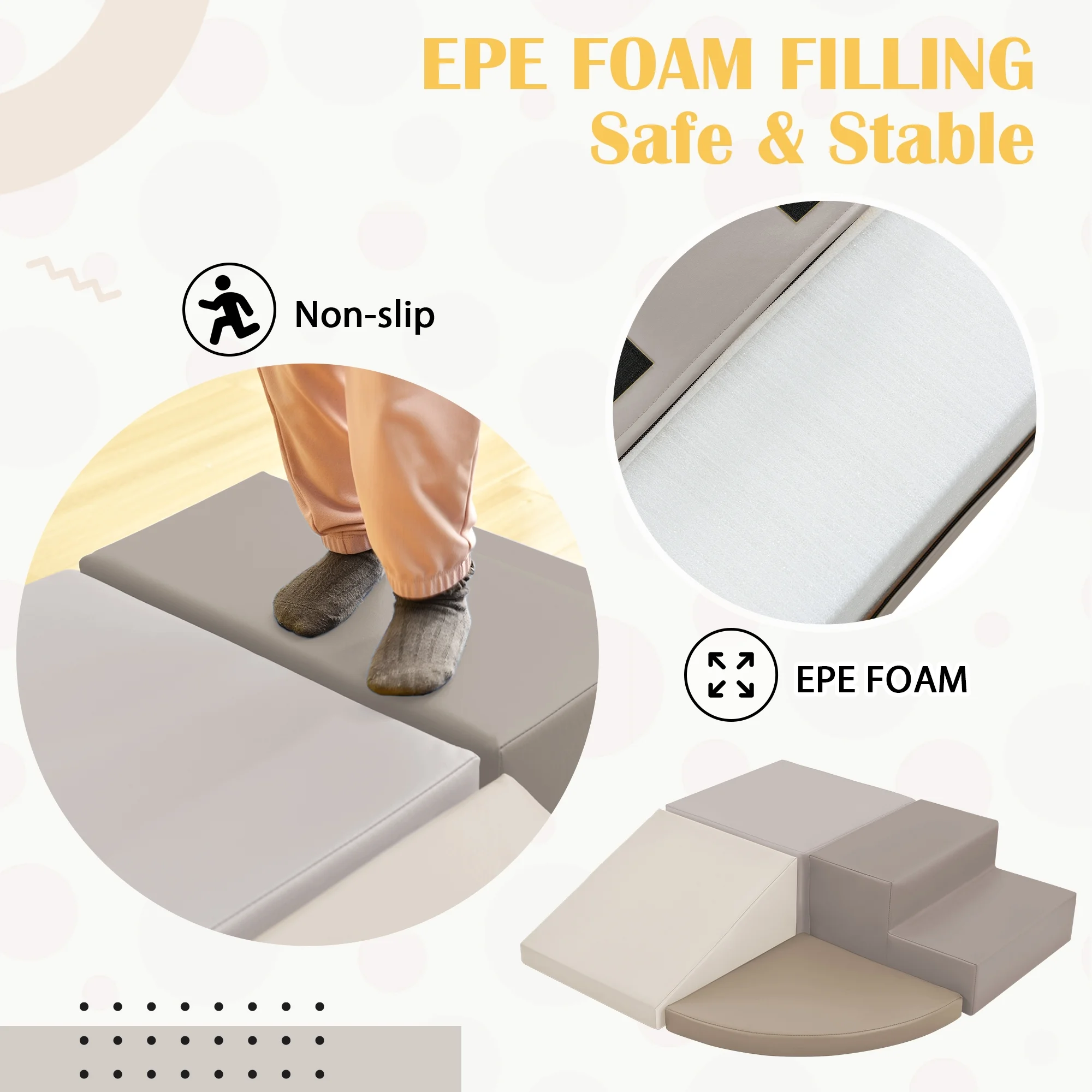 Kids Climbing Toys for Toddlers,Lightweight Couch Kids for Crawling Sliding,4 Piece Baby Foam Climbing Blocks Toys,Indoor Climb and Crawl Activity Playset