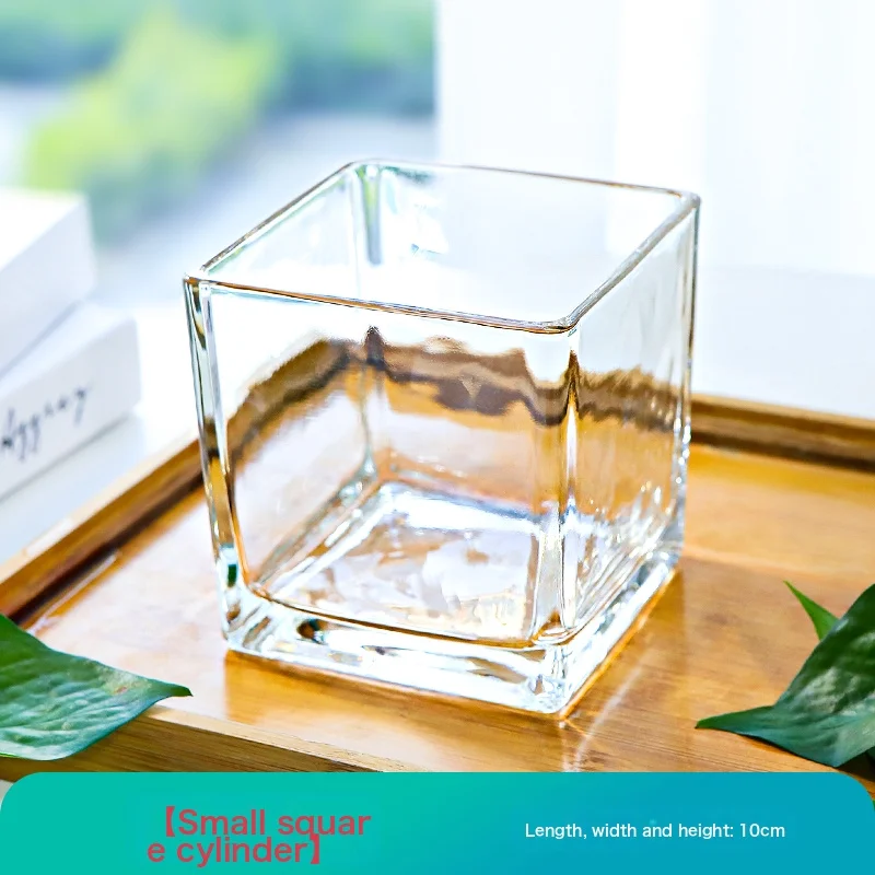 Hydroponic Utensils Copper Coin Grass Creative Bottle Glass Flower Pot Aquatic Plant Tulip Flower Vase Fangfang Describer Brown Pottery-500G Without Square Vat Intermediate