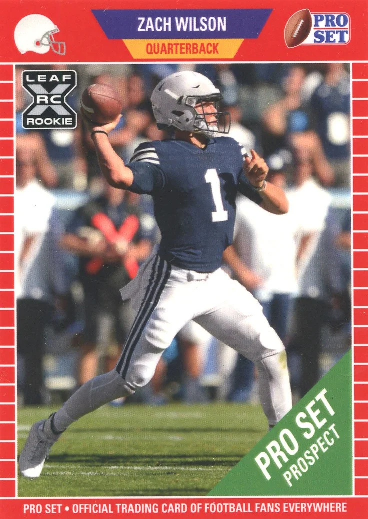 NFL 2021 Pro Set Football Zach Wilson Trading Card [SHORT PRINT, XRC Rookie Card]