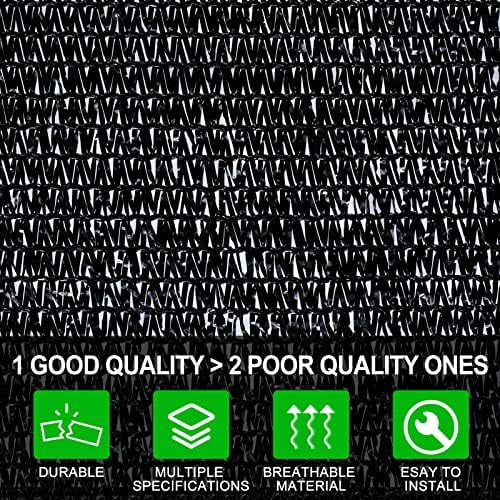 60% Cloth 12X 16ft Sun Fabric Greenhouse Cloth Cover with Grommets Black