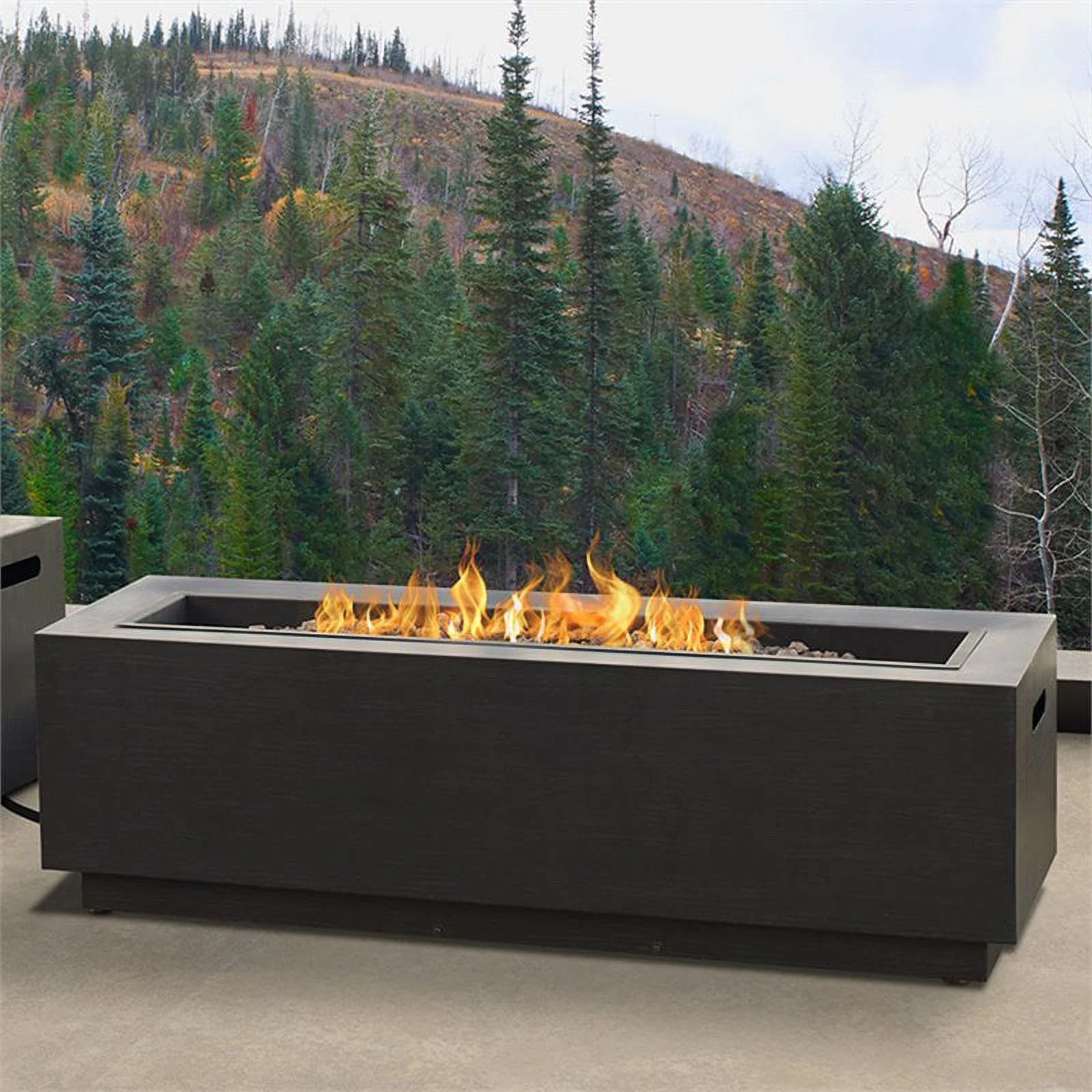 Home Square 2-Piece Set with Steel Propane Fire Pit and Tank Cover in Gray