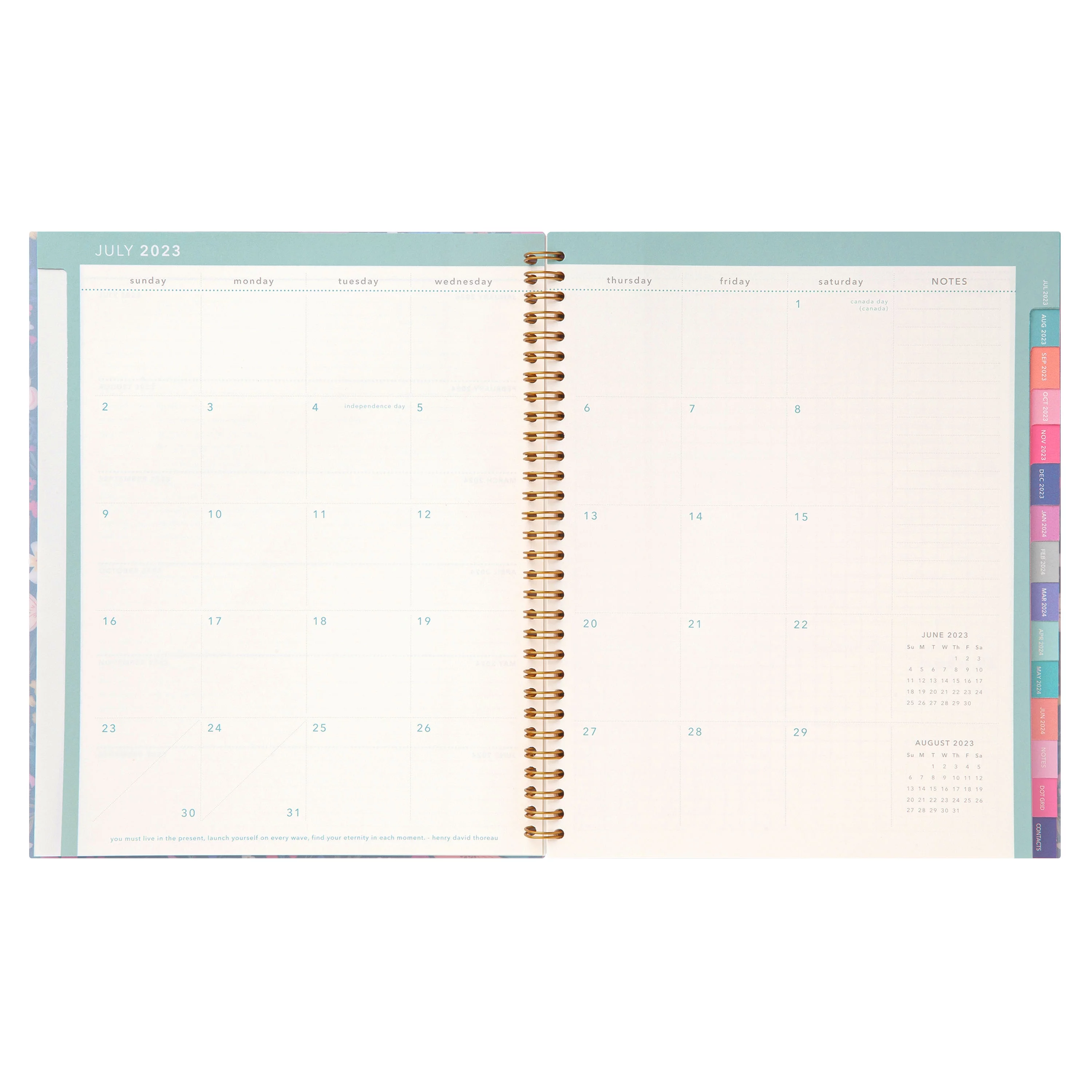 2023-2024 Mintgreen Weekly/Monthly Spiral Planner, 9