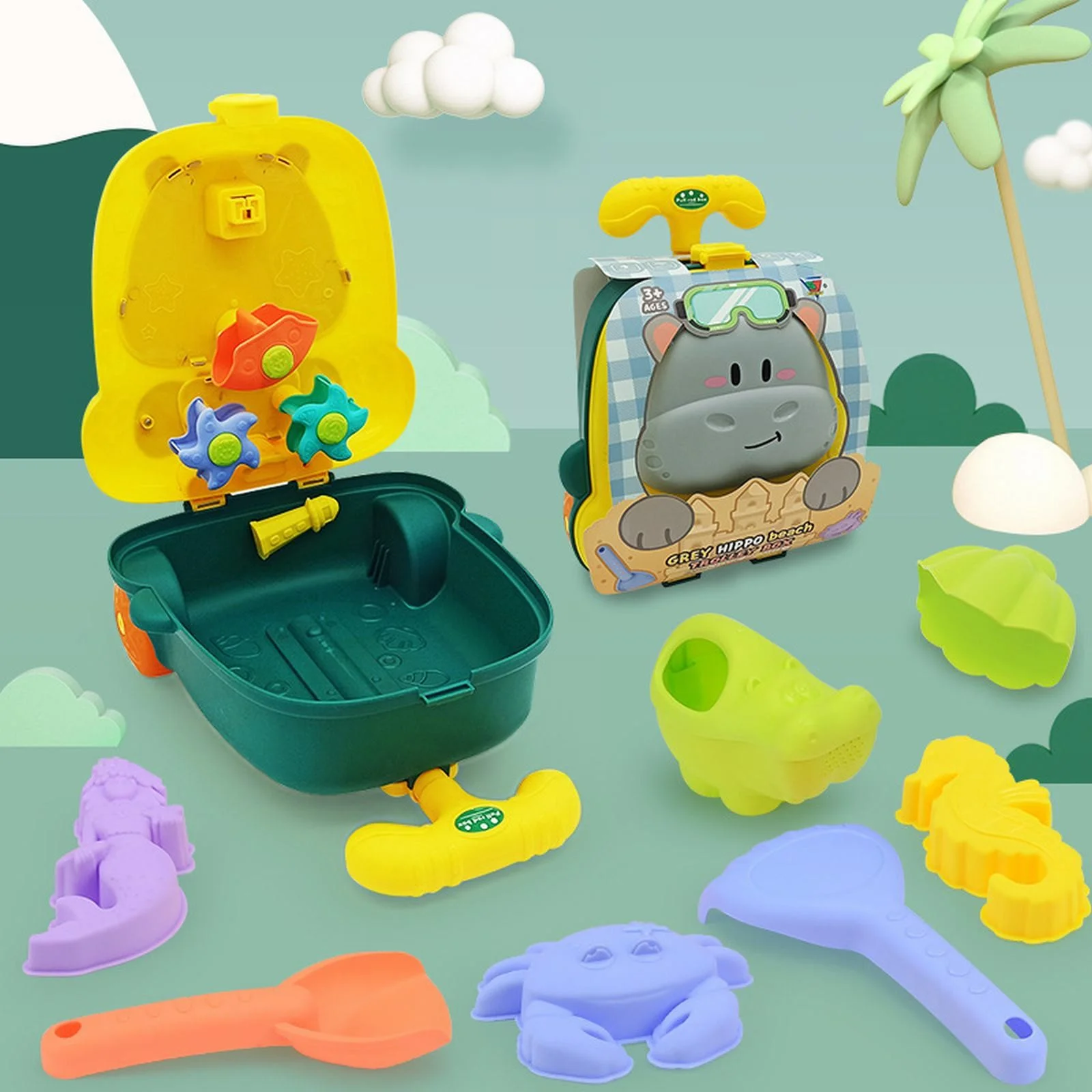 Beach Toys, 5 Piece Sand Toys Set Kids Sandbox Toys Includes Beach Buckets Tool Kit Bucket Watering Can Molds Sand Toys For Travel, Beach Toys For Kids Ages 3-13