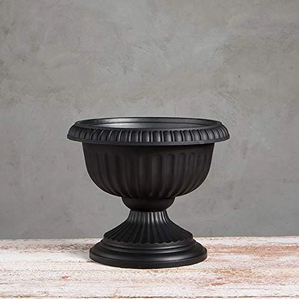 Novelty Grecian Urn, Black, 18 Inch Diameter x 14.5 Inch Height