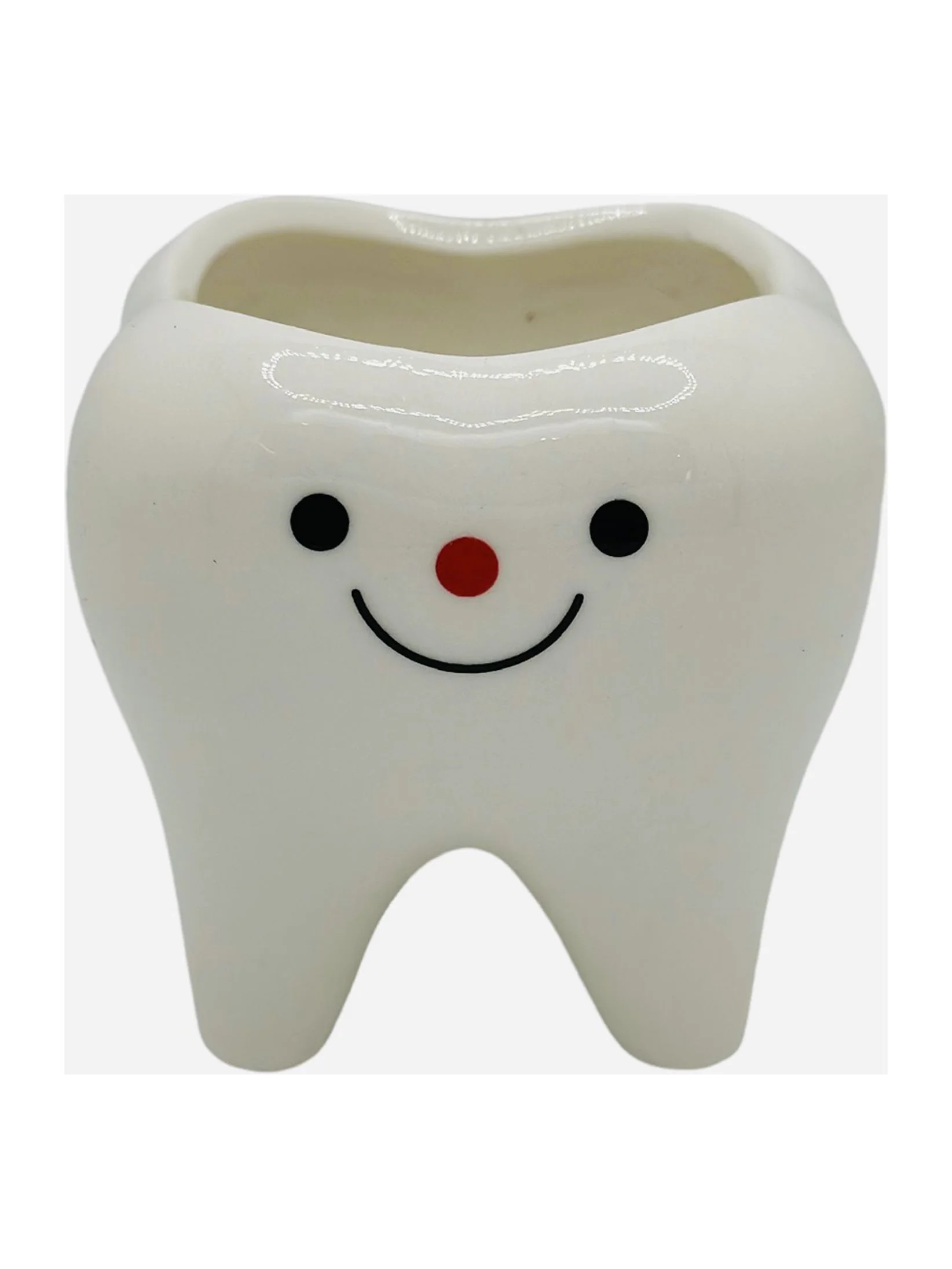 CZ Grain 1 Pot | 3 Inch | Small Succulent Ceramic Teeth Pot, Cute Home and Office Decor (Happy Face)