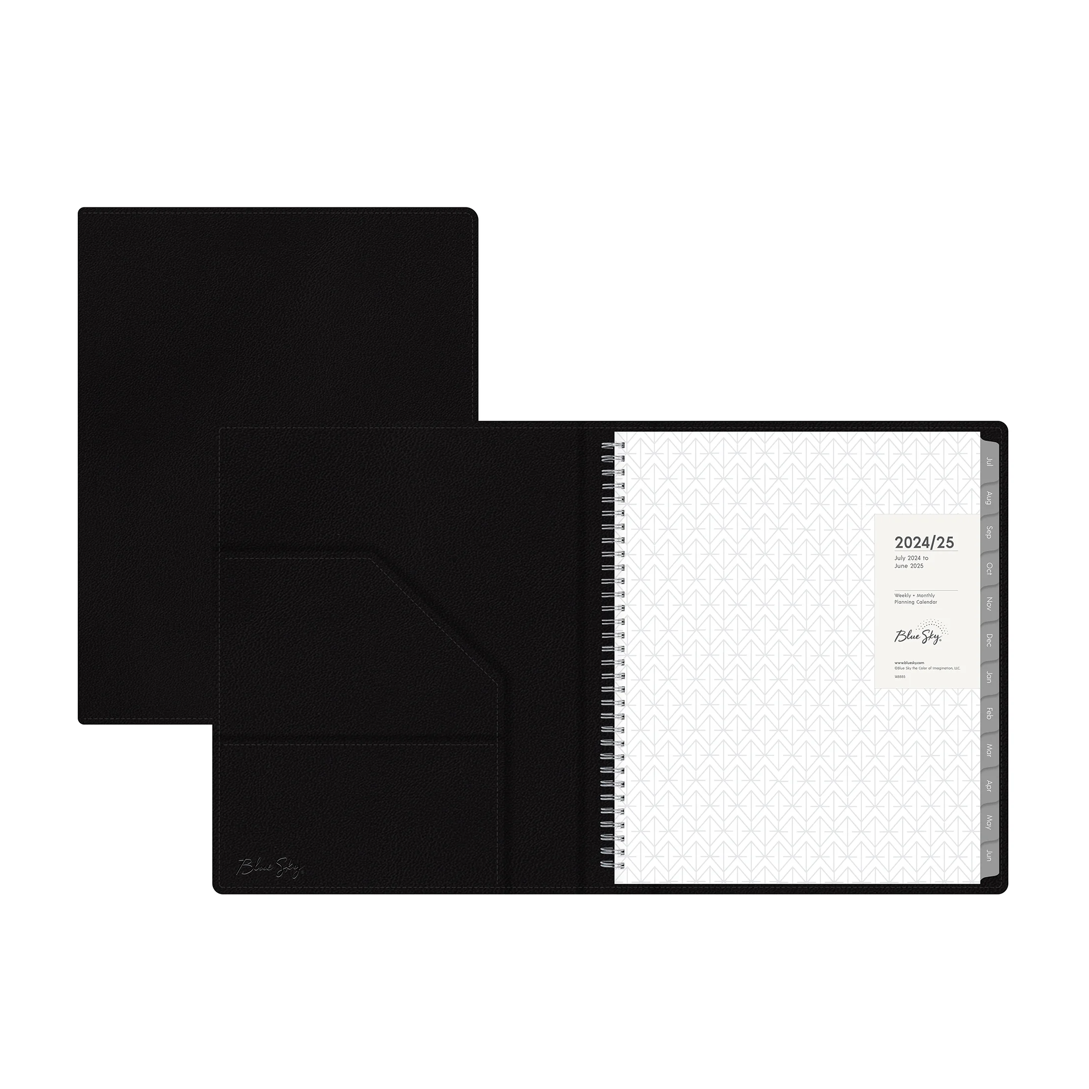 2024-25 Weekly Monthly Refillable Planner, 8.5x11, by Blue Sky, Black